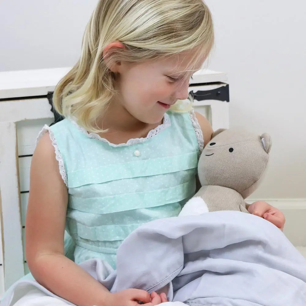 Bear Knit Plush Stuffed Animal for Infants and Toddlers 14 Inches Tall Goosewaddle® | Newborn Baby Blankets Toys Teethers Bibs & More
