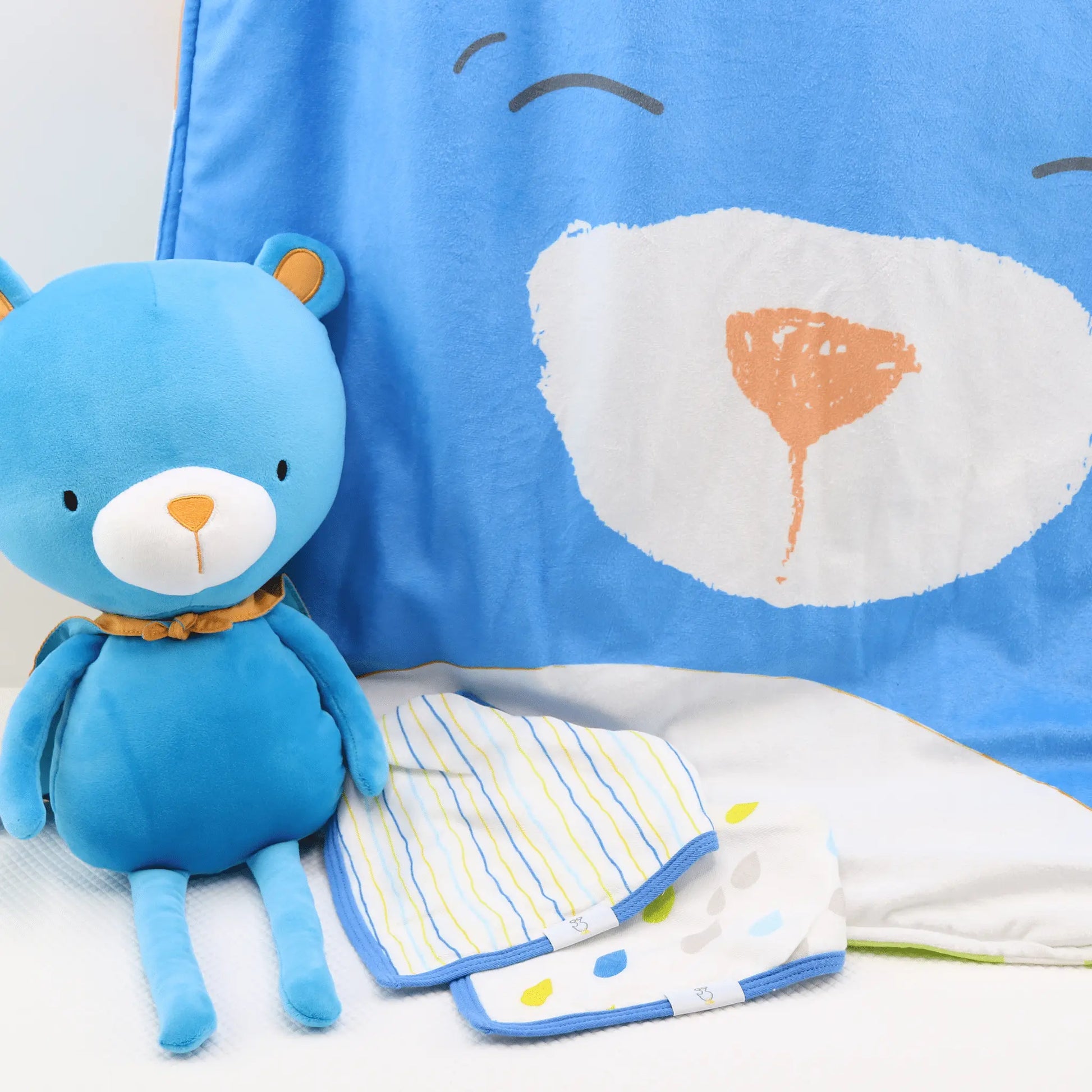 Bear Stroller Blanket with Whimsical Design and Colorful Bubbles Goosewaddle® | Newborn Baby Blankets Toys Teethers Bibs & More