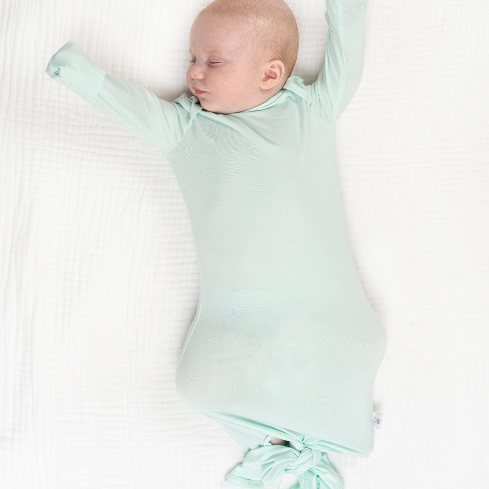 Goosewaddle organic knotted sleep sacks, soft and safe for newborn babies.