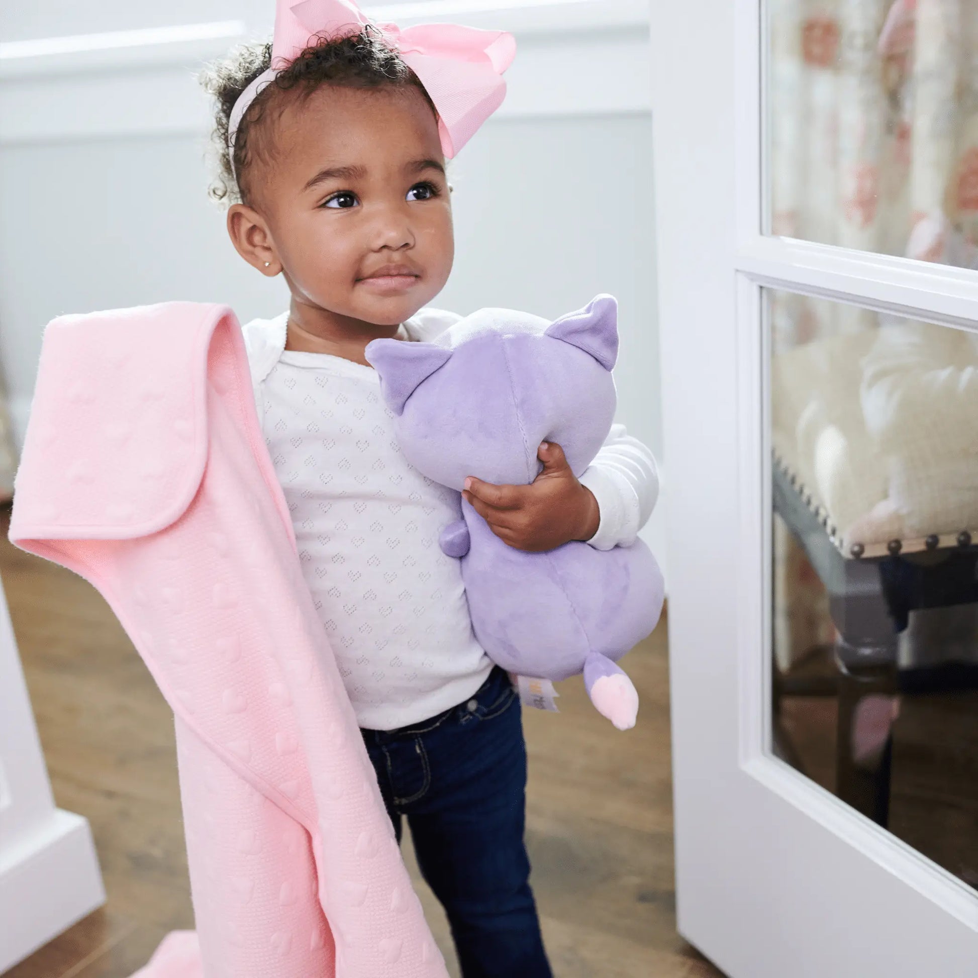 Pink Knit Baby Blanket for Newborns Soft and Cozy Nursery Essential.