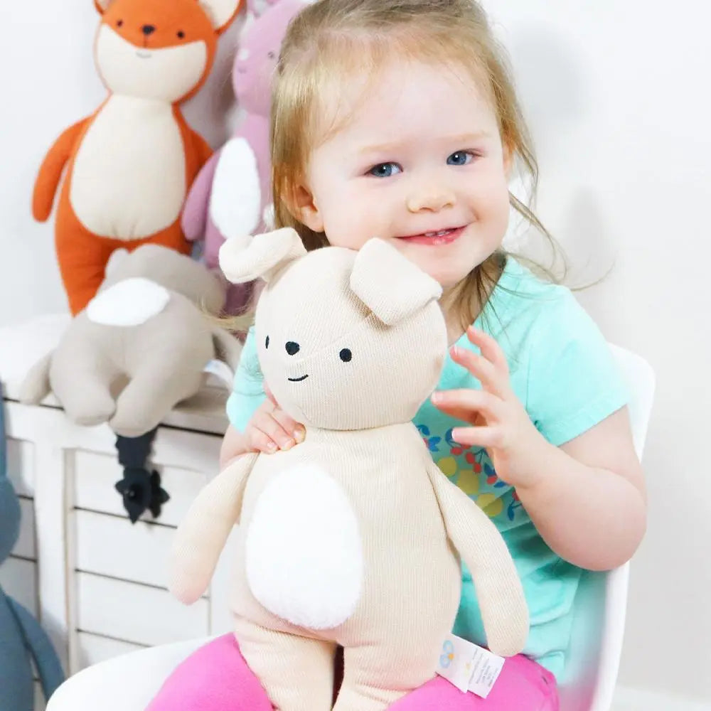 Puppy Knit Plush Soft Toy for Infants Snuggle Buddy for Baby Comfort Goosewaddle® | Newborn Baby Blankets Toys Teethers Bibs & More