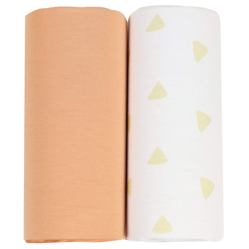 Tan Triangle and Terra Cotta 2 PK Swaddle Blanket Goosewaddle® | Newborn Baby Blankets Toys Teethers Bibs & More