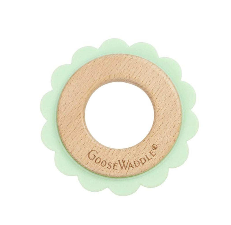 Lion Mint  Animal Teether Wooden + Silicone Goosewaddle® | Newborn Baby Blankets Toys Teethers Bibs & More