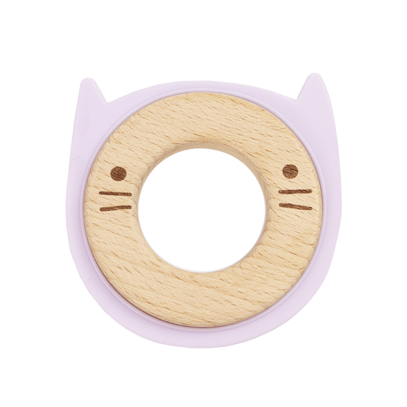 Lavender Animal Teether Wooden + Silicone Goosewaddle® | Newborn Baby Blankets Toys Teethers Bibs & More