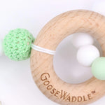 Goosewaddle® | Newborn Baby Blankets Toys Teethers Bibs & More Natural Oak Baby Teether with Soft Silicone for Soothing Infants - Baby & Toddler > Baby Health > Pacifiers & Teethers Teether