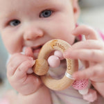 Goosewaddle® | Newborn Baby Blankets Toys Teethers Bibs & More Natural Wood and Silicone Teether with Easy Clasp for Babies - Baby & Toddler > Baby Health > Pacifiers & Teethers Teether