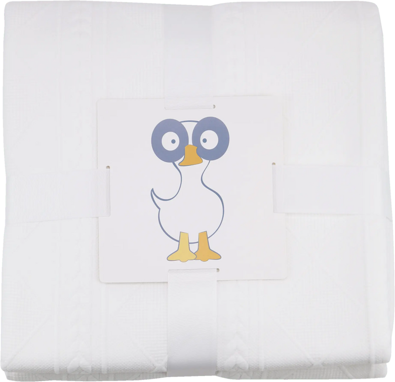 White 50" x 60" Full Size Knit Throw Goosewaddle® | Newborn Baby Blankets Toys Teethers Bibs & More