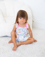 Baby and toddler two-piece set with flutter-strap tank top and matching shorts