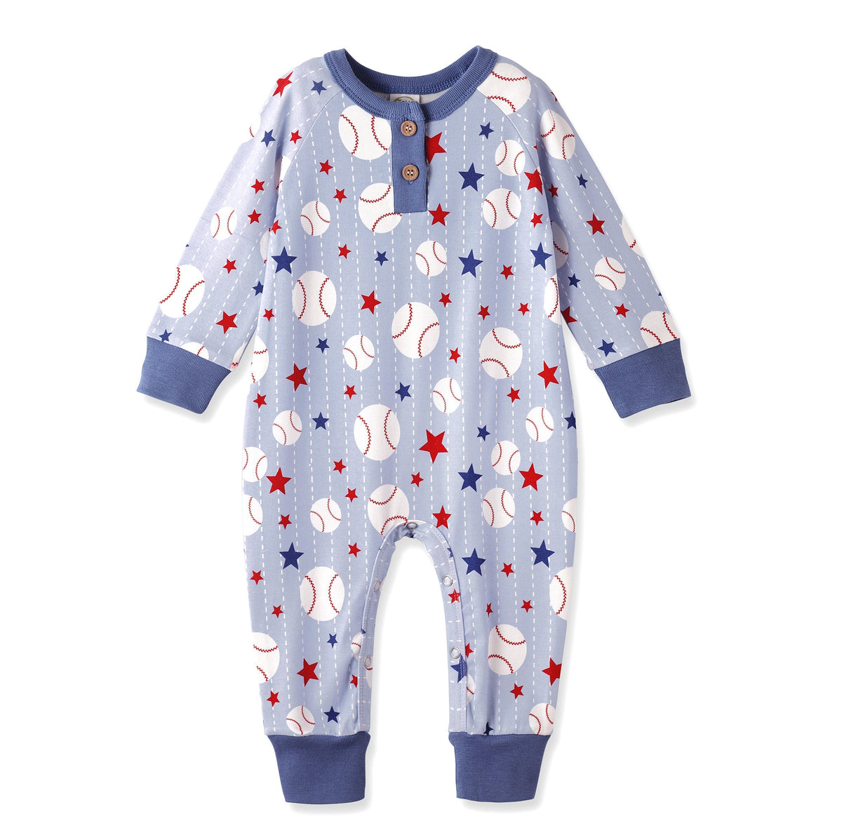 Tesa Babe Grand Slam Bamboo Baseball Henley Romper for Baby BoysEveretts Place