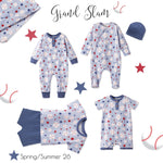 Tesa Babe Grand Slam Baseball Bamboo Shorty Romper for Baby Boys - 