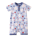 Tesa Babe Grand Slam Baseball Bamboo Shorty Romper for Baby BoysEveretts Place