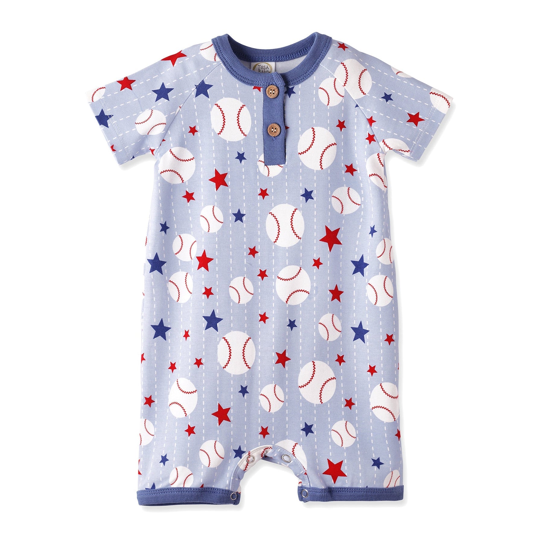 Tesa Babe Grand Slam Baseball Bamboo Shorty Romper for Baby BoysEveretts Place
