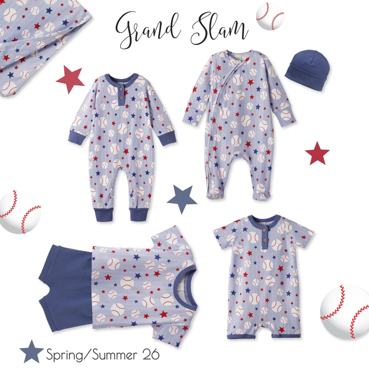 Tesa Babe Grand Slam Baseball Bamboo Tee & Cotton Shorts Set for Boys - 