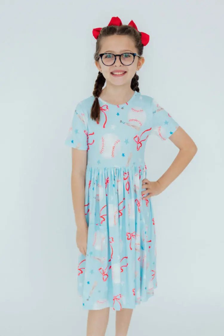Mila & Rose ® Grand Slam Glam S/S Pocket Twirl Dress - 