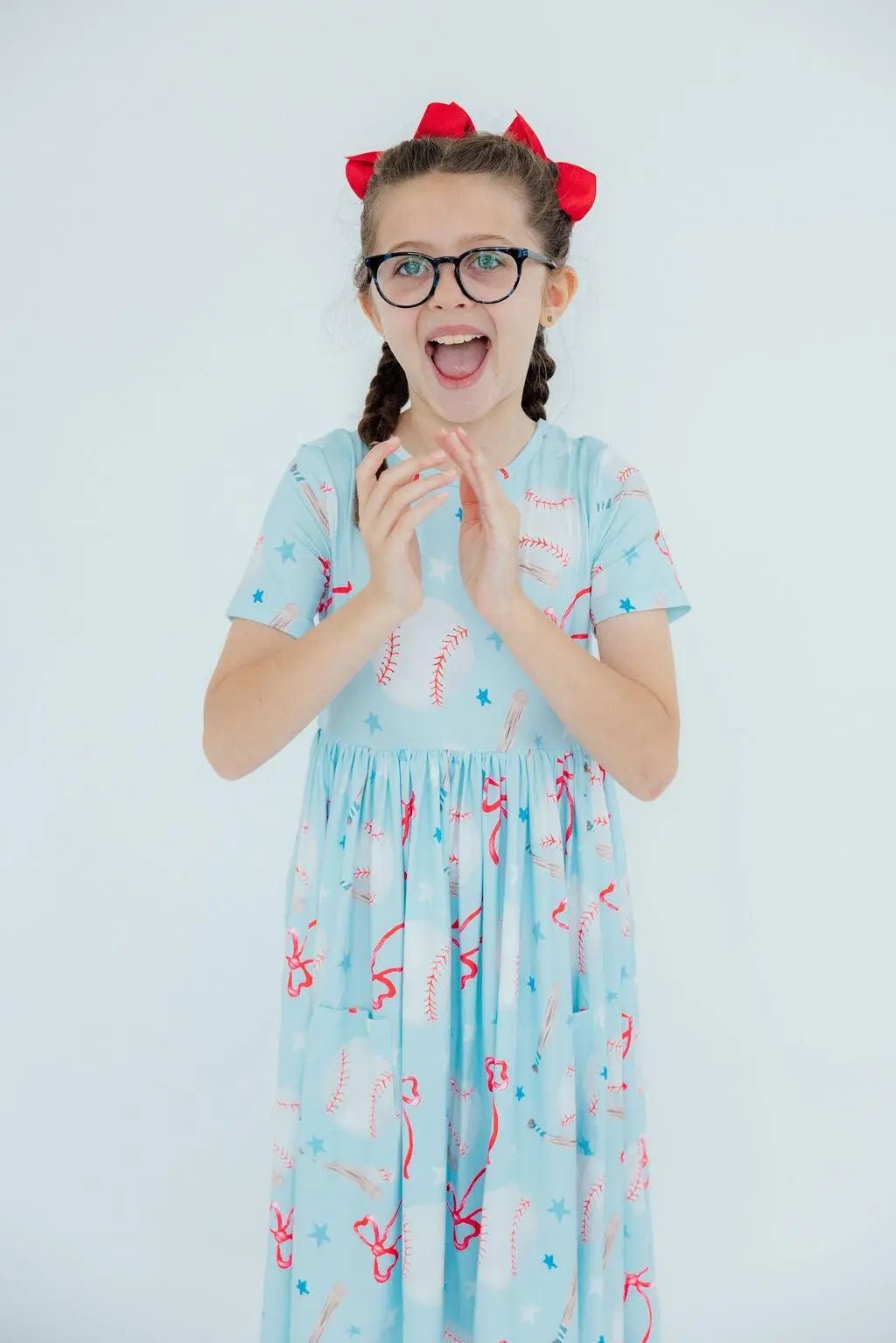 Mila & Rose ® Grand Slam Glam S/S Pocket Twirl Dress - 
