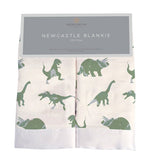 Newcastle Classics Granite Green Dinosaur Cotton Blankie with Soft Comfort for Kids - 