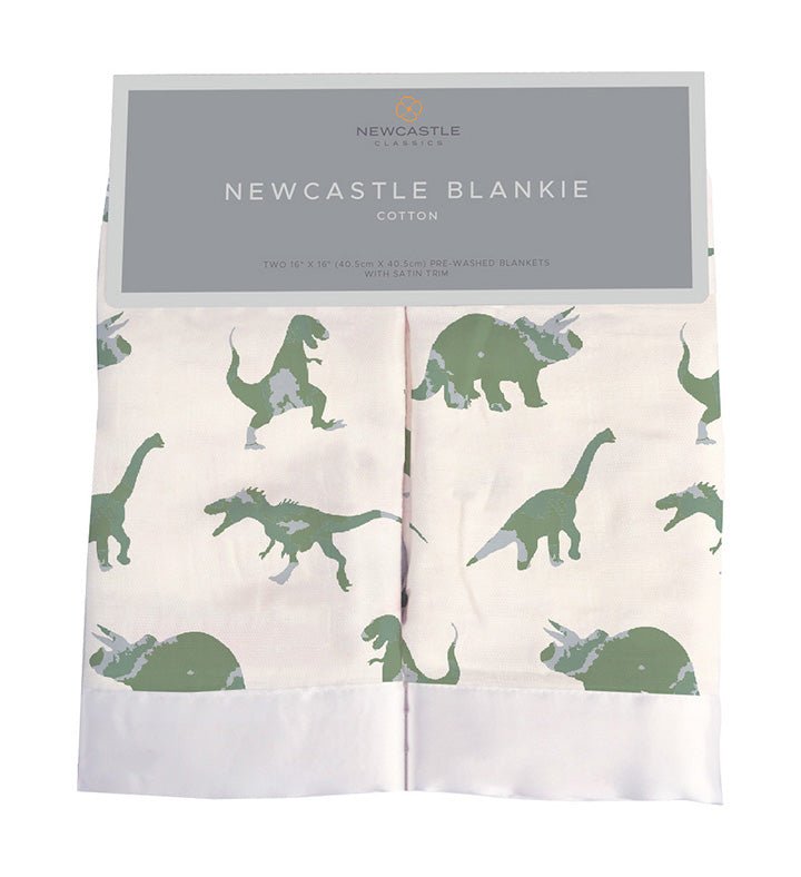 Newcastle Classics Granite Green Dinosaur Cotton Blankie with Soft Comfort for Kids - 