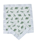 Newcastle Classics Granite Green Dinosaur Cotton Blankie with Soft Comfort for Kids - 