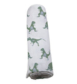 Newcastle Classics Granite Green Dinosaur Cotton Swaddle Blanket for Soft Comfortable Babies - 