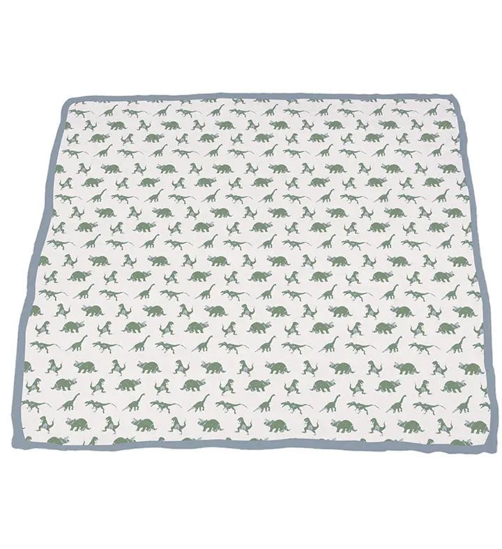 Newcastle Classics Granite Green Dinosaurs and Blue Fog Cotton Newcastle Blanket - 