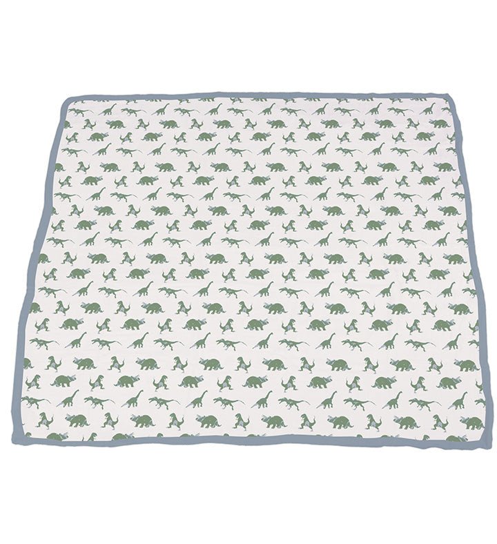 Newcastle Classics Granite Green Dinosaurs - Cotton Blanket for Kids with Soft Breathable Fabric - 