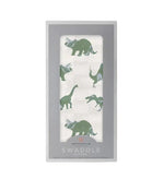 Newcastle Classics Granite Green Dinosaurs Cotton Swaddle - 