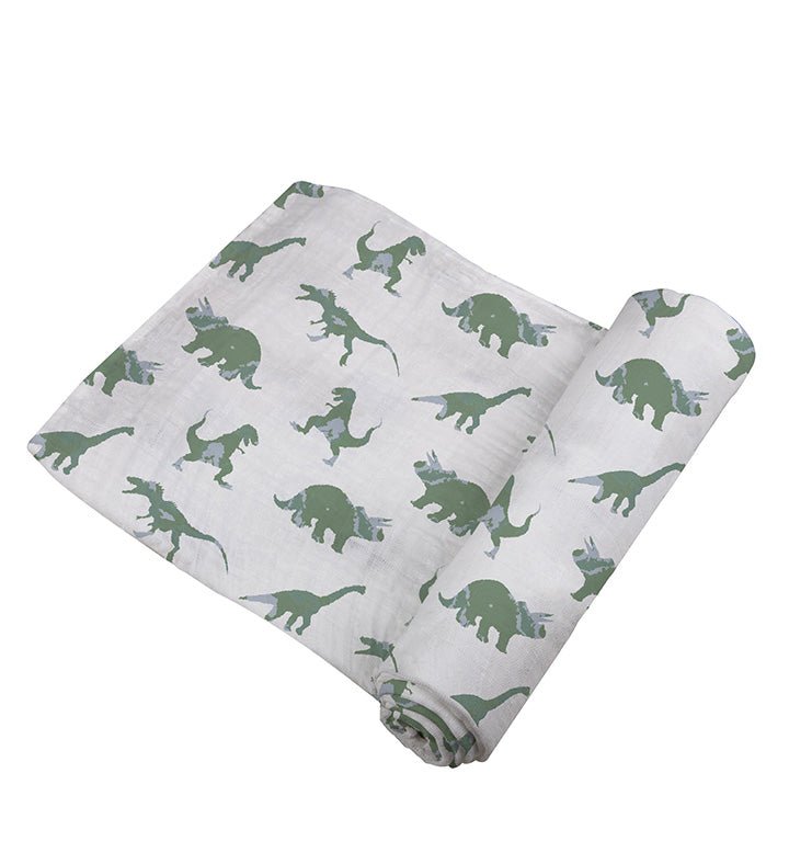 Newcastle Classics Granite Green Dinosaurs Cotton Swaddle
