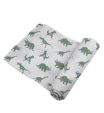 Newcastle Classics Granite Green Dinosaurs Cotton Swaddle