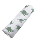 Newcastle Classics Granite Green Dinosaurs Cotton Swaddle - 