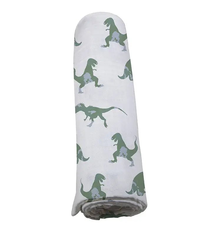 Newcastle Classics Granite Green Dinosaurs Cotton Swaddle - 