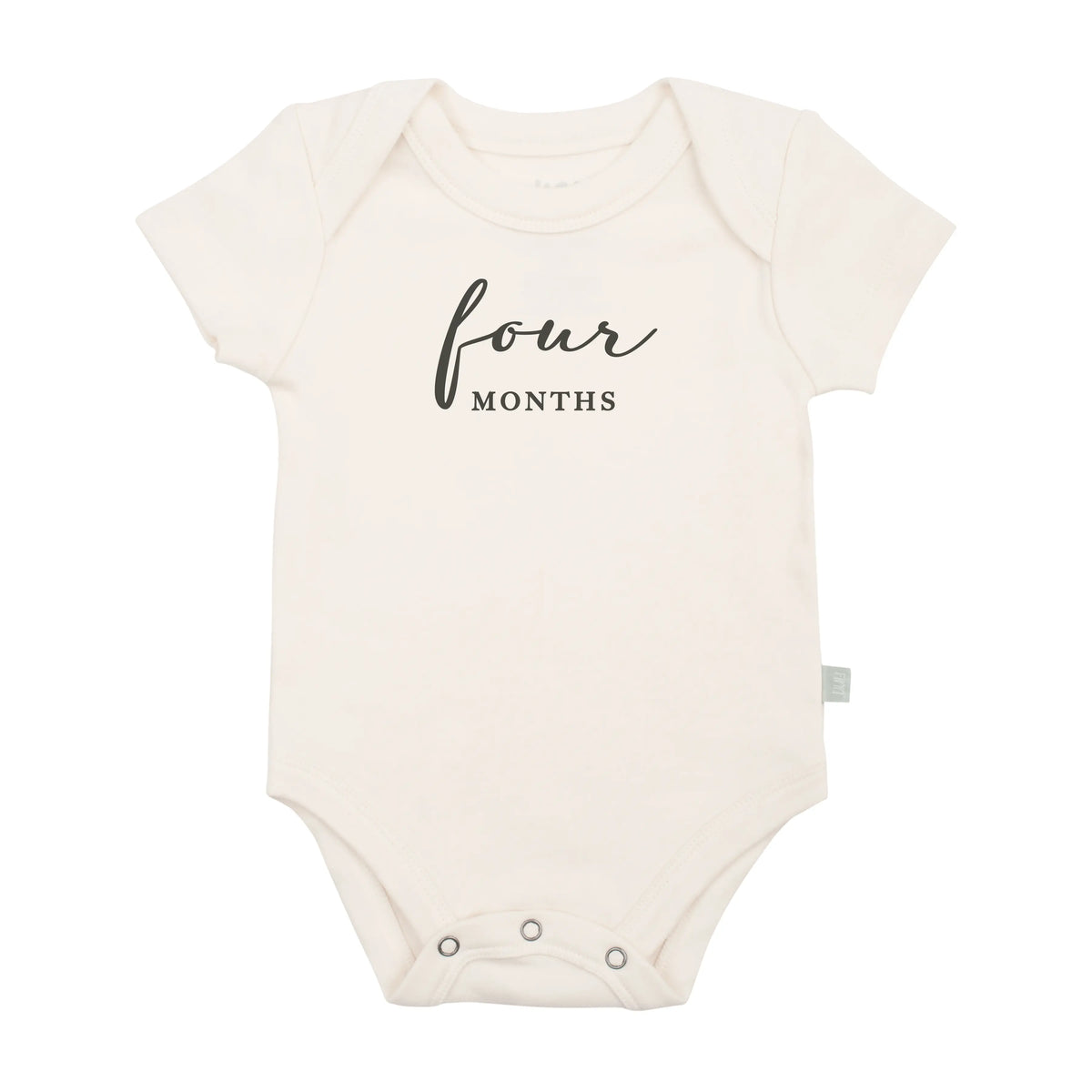 Finn + Emma graphic bodysuit | four months milestone charcoal - 