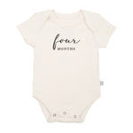 Finn + Emma graphic bodysuit | four months milestone charcoal - 