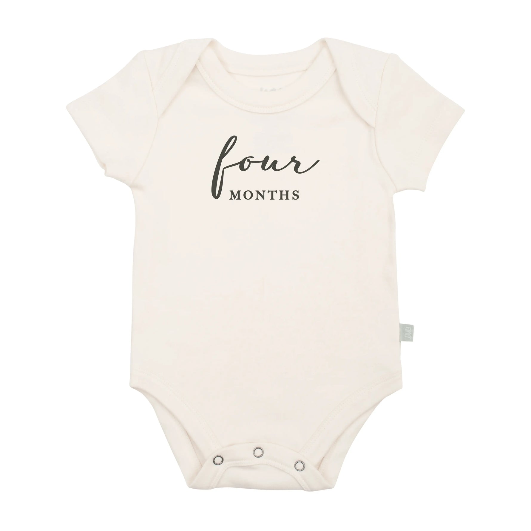 Finn + Emma graphic bodysuit | four months milestone charcoal - 