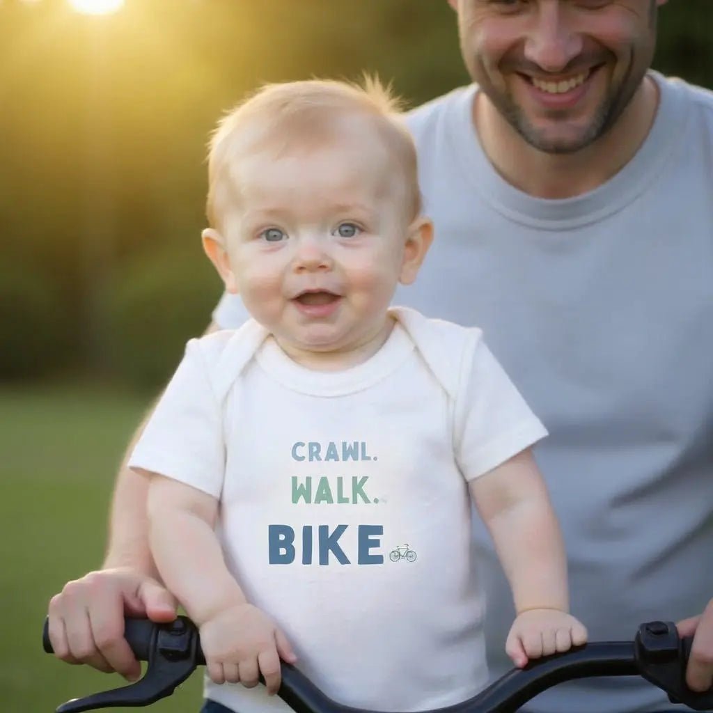 Finn + Emma graphic bodysuit | crawl walk bike - 