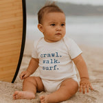 Finn + Emma graphic bodysuit | crawl walk surfEveretts Place