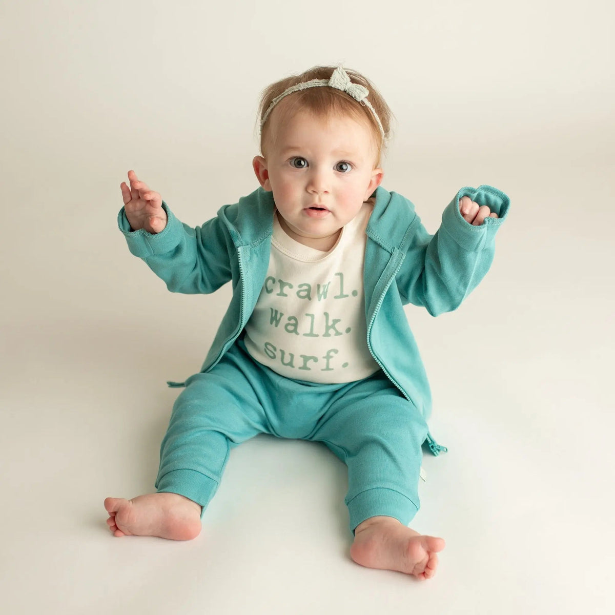 Finn + Emma graphic bodysuit | crawl walk surf - 