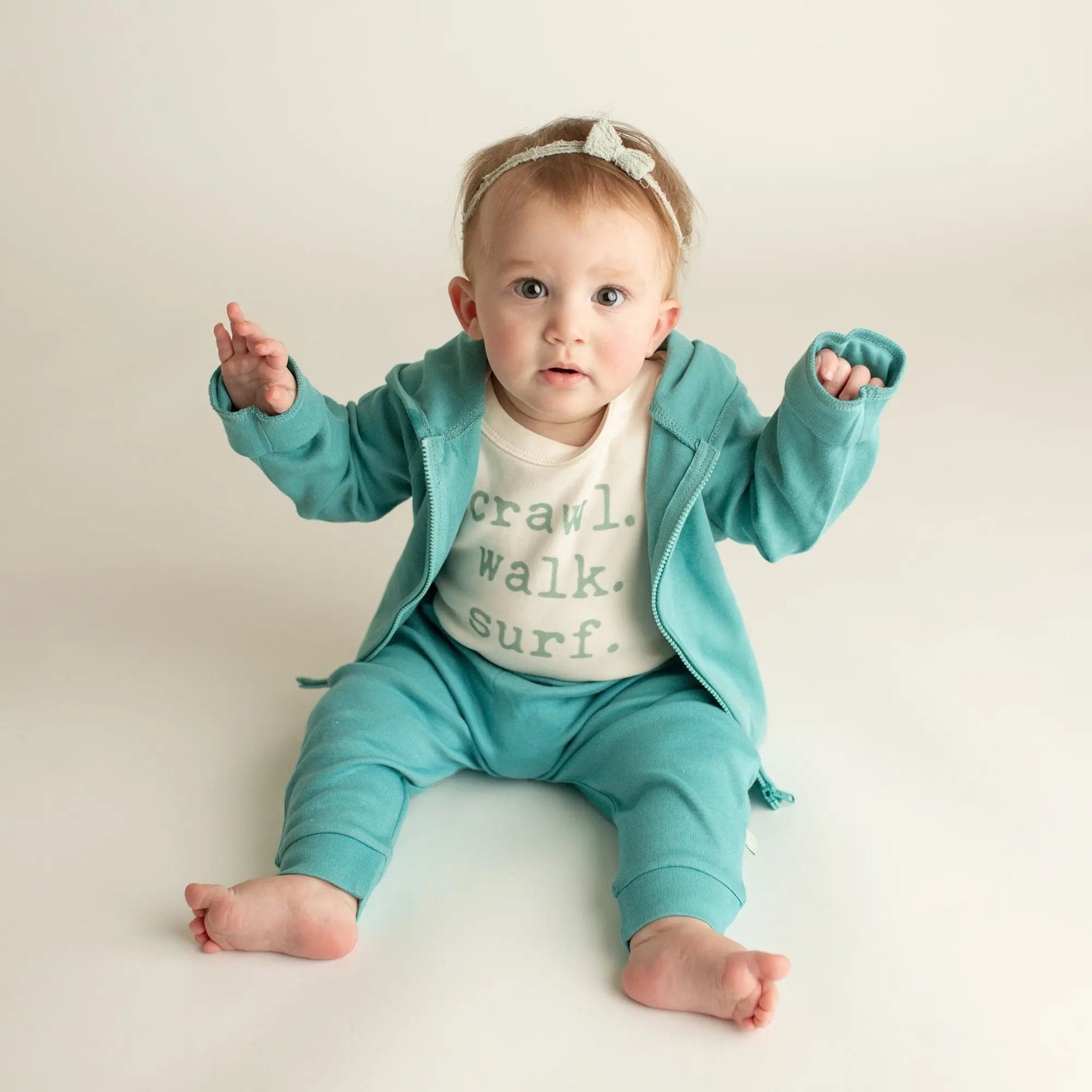 Finn + Emma graphic bodysuit | crawl walk surf - 