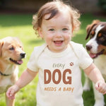Finn + Emma graphic bodysuit |Every Dog Needs A Baby - 