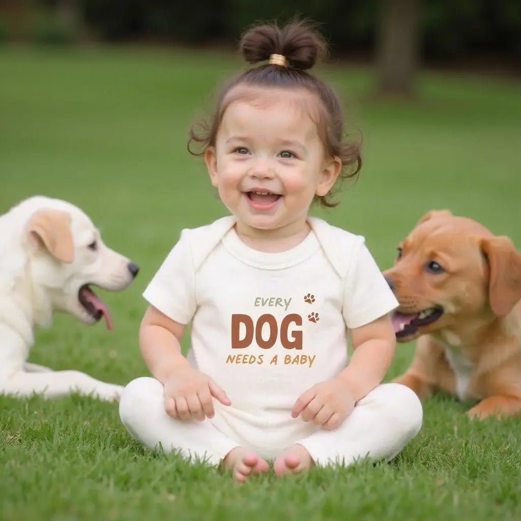 Finn + Emma graphic bodysuit |Every Dog Needs A Baby - 