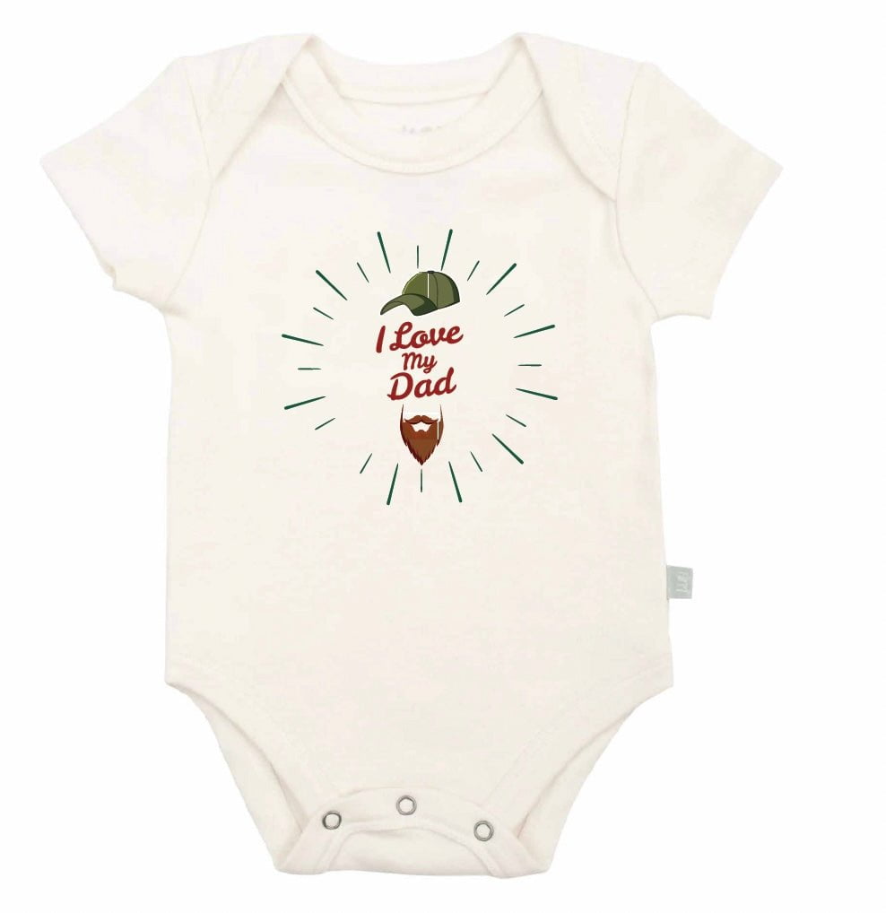 Finn + Emma graphic bodysuit | love dad beard - 