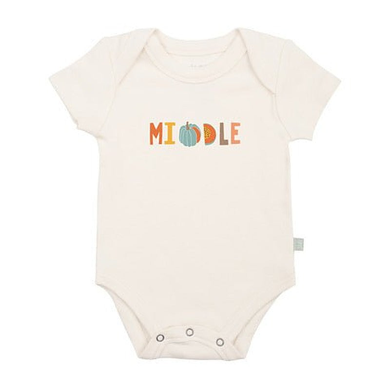 Baby bodysuit in the middle autumn design with snap fasteners at the bottom
