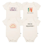 Finn And Emma Graphic Bodysuit Set 5 Pack With Free Gift Buttersoft Organic Cotton For Babies Summer Ready Finn + Emma 