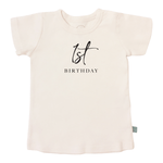 Finn + Emma graphic tee | 1st birthday milestone charcoal - 