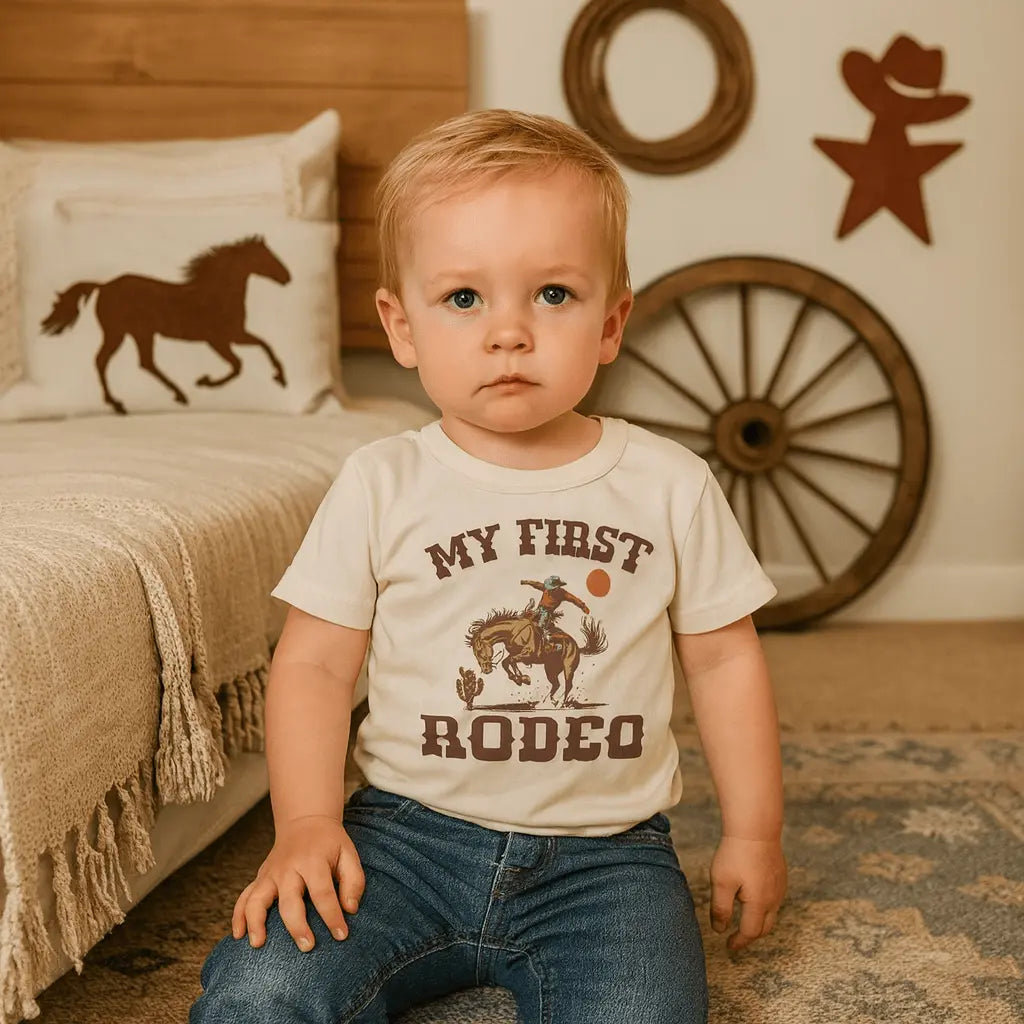 Finn + Emma graphic tee | my first rodeo - 