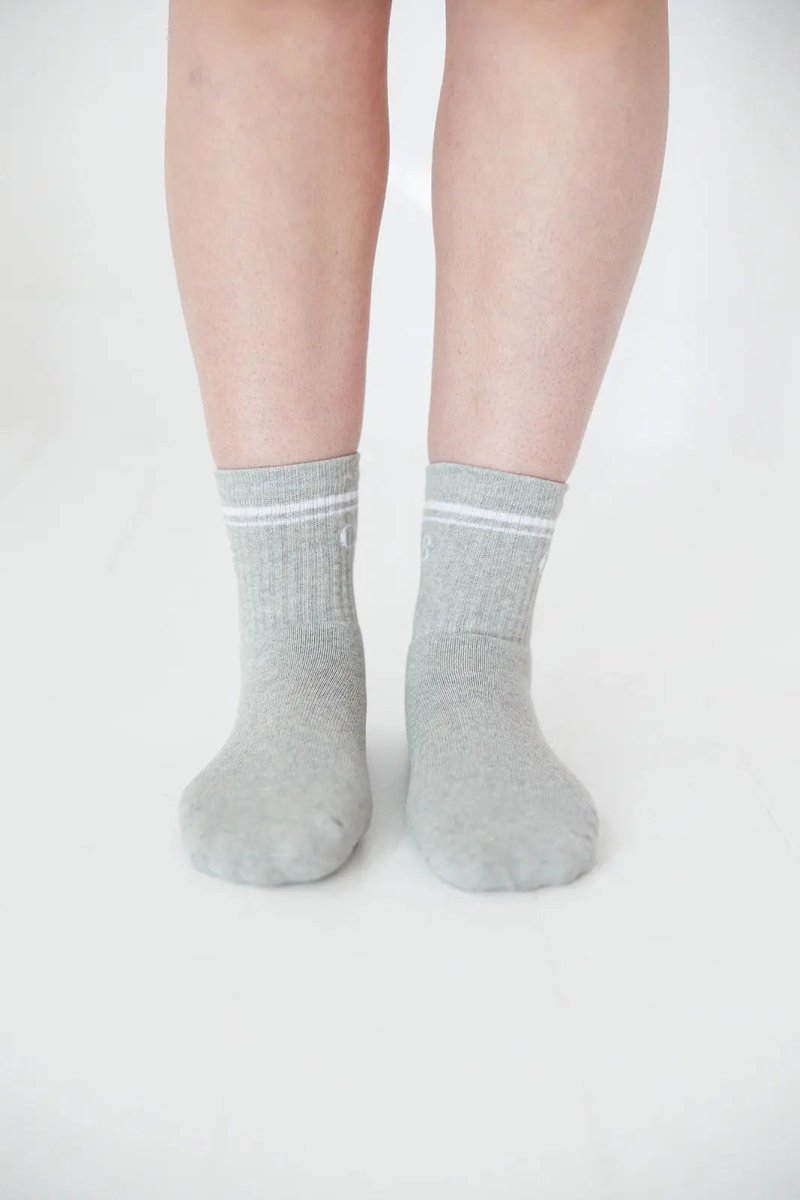 Charlie Lou Baby Gray Half Crew Socks For Foot Soldier Mom Cushioned Comfort - Everetts Place Boutique - 