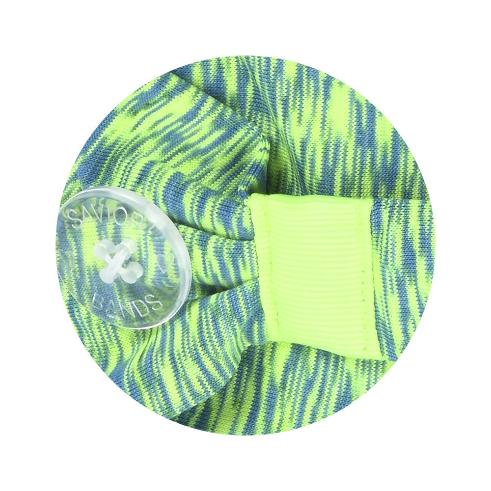 Three Little Tots Green & Blue Savior Headbands With Buttons For Masks - 