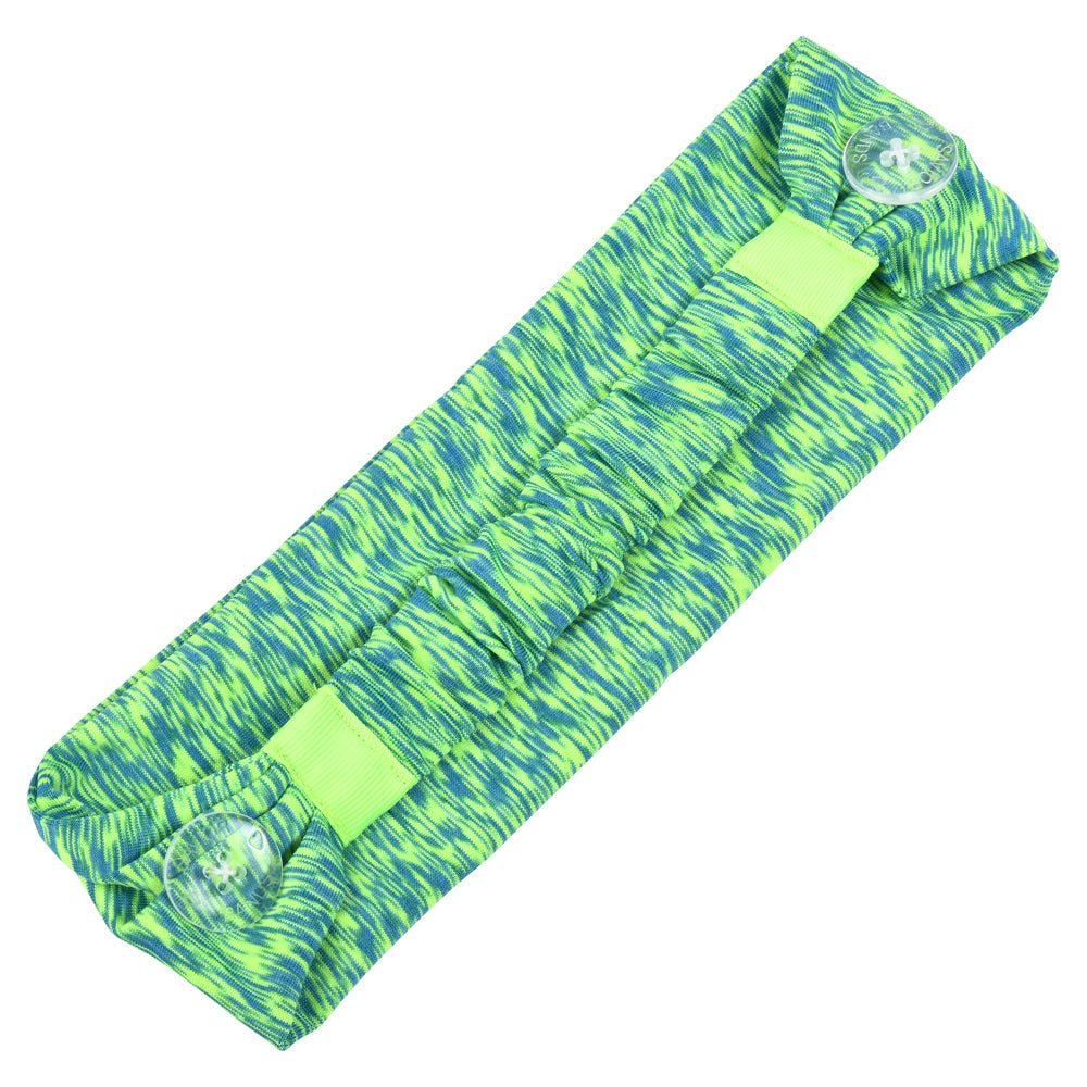 Three Little Tots Green & Blue Savior Headbands With Buttons For Masks - 