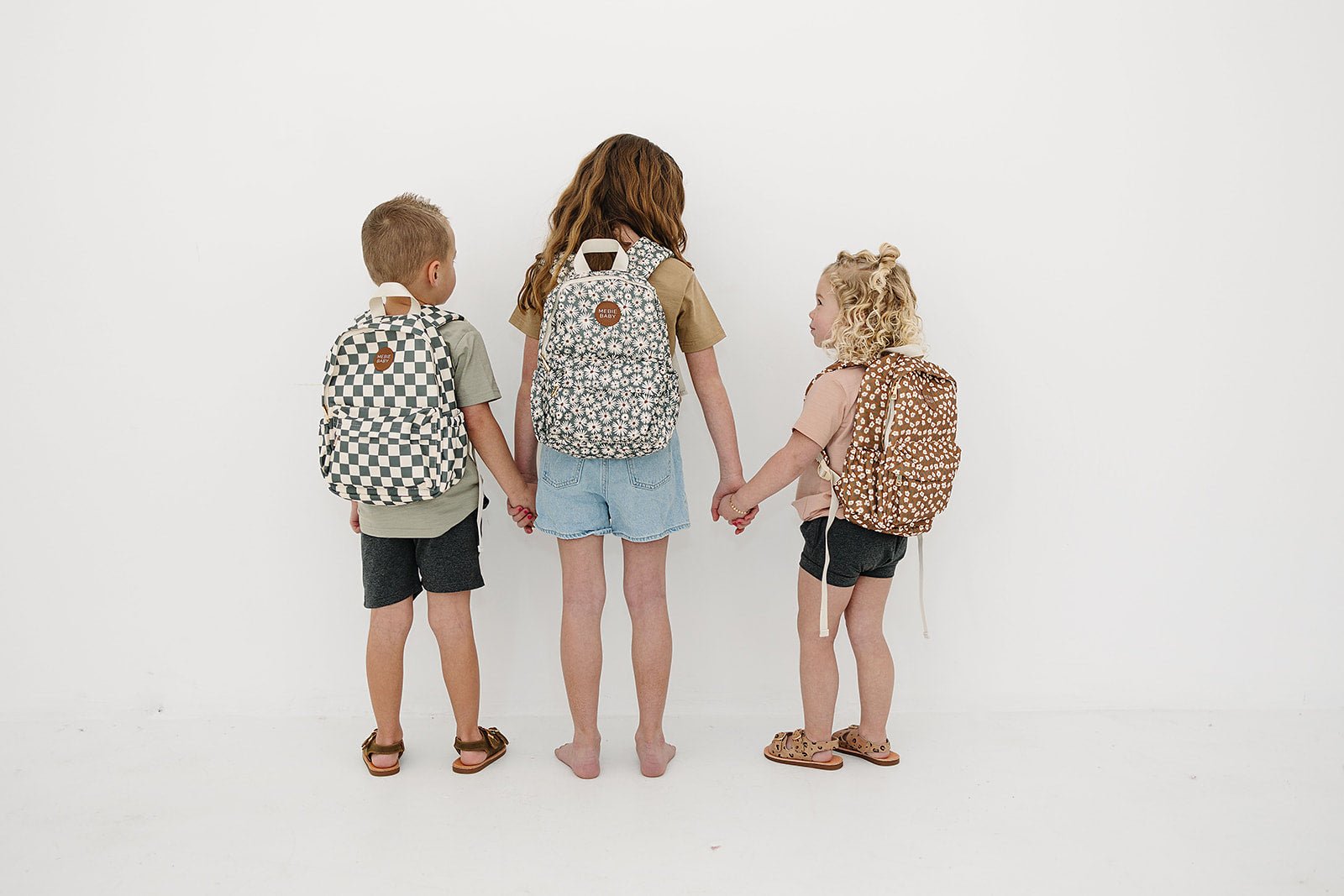 Mebie Baby Green Checkered Mini Backpack - 