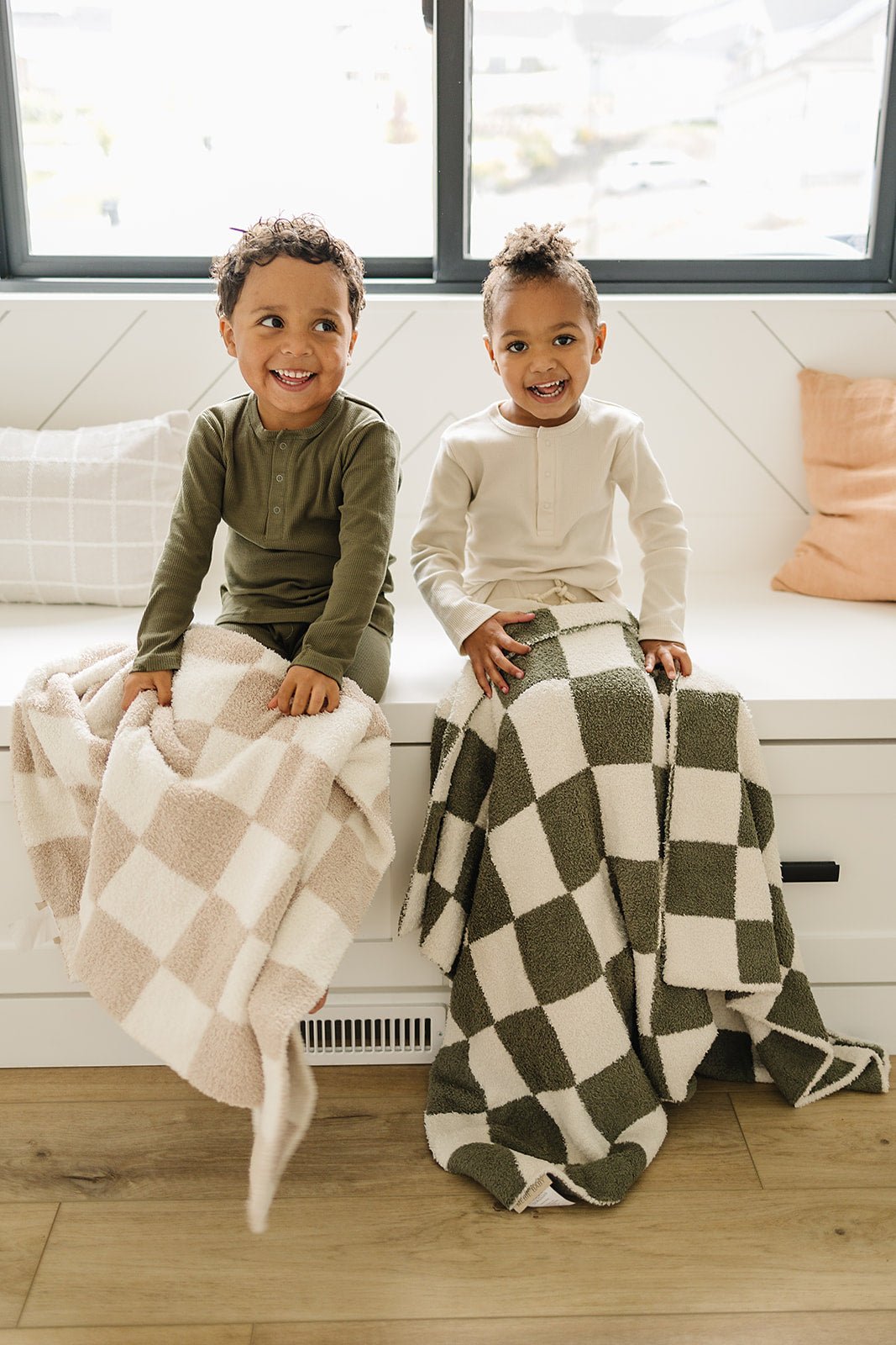 Mebie Baby Green Checkered Plush Blanket - 
