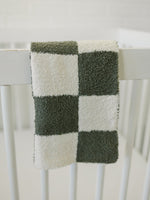 Mebie Baby Green Checkered Plush Blanket - 